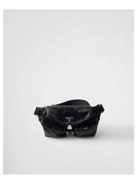 Triangle Logo Leather Belted Bag Black - PRADA - BALAAN 2