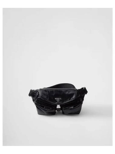 Triangle Logo Leather Belted Bag Black - PRADA - BALAAN 1