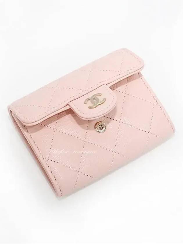 Women's Classic Flap Calfskin Card Wallet Pink - CHANEL - BALAAN 8