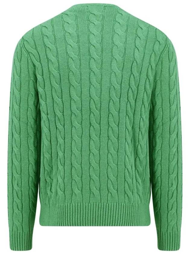 Embroidery Logo Cable Knit Top Green - POLO RALPH LAUREN - BALAAN 4