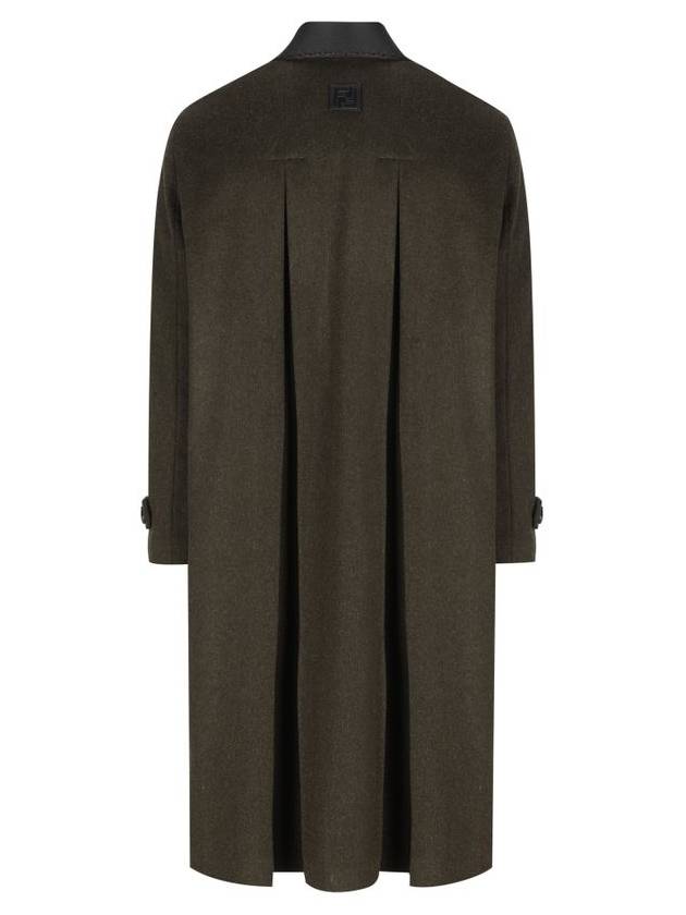 Mohair Wool Single Coat Green - FENDI - BALAAN 3