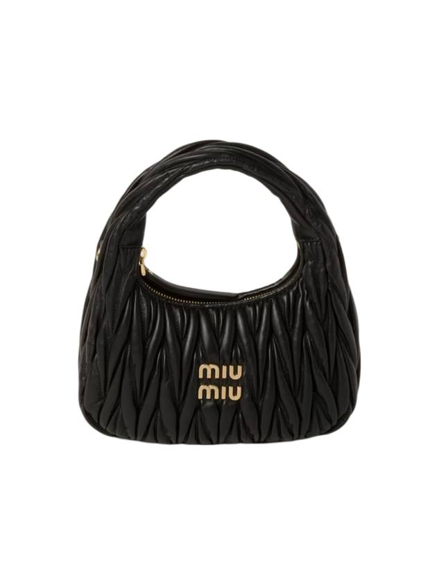 Wander Matelasse Nappa Leather Shoulder Bag Black - MIU MIU - BALAAN 1