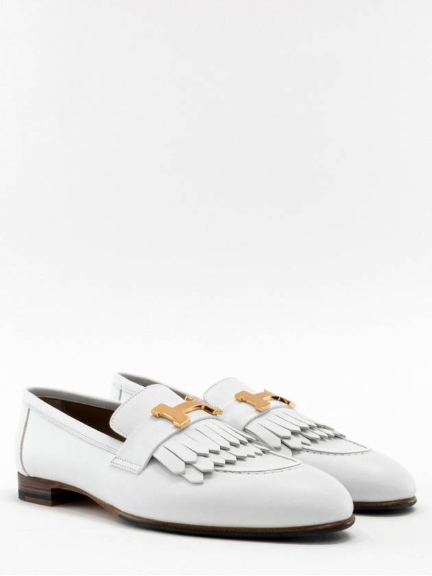 Royal Rose Gold H Logo Loafer Blanc - HERMES - BALAAN 4