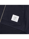 Center Back Stripe Cotton Zip Up Hoodie Navy - THOM BROWNE - BALAAN 7