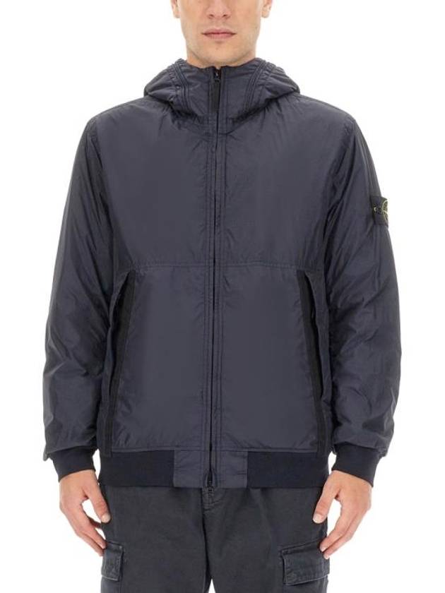 Men's Garment Dyed Crinkle Reps Recycled Nylon Primaloft TC Hooded Jacket Navy - STONE ISLAND - BALAAN 2