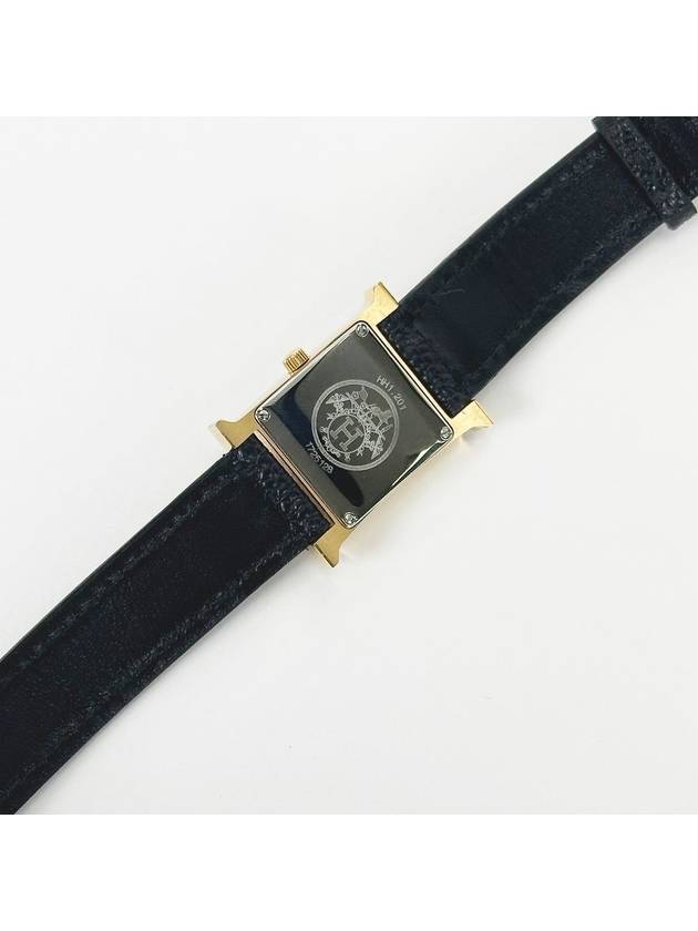 Gold H Hour Black Wristwatch 2VHEC22303 - HERMES - BALAAN 7