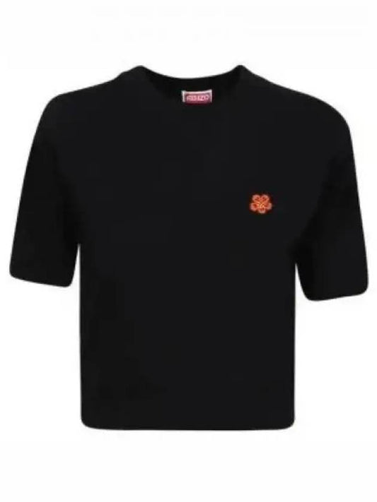 Women's Boke Flower Logo Short Sleeve T-Shirt Black - KENZO - BALAAN 2