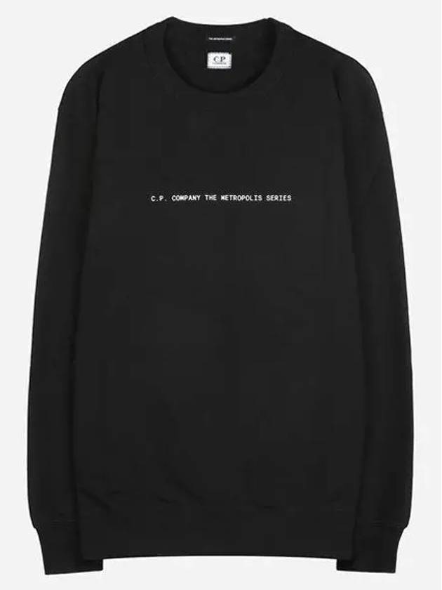 Metropolis Stretch Fleece Graphic Sweatshirt Black - CP COMPANY - BALAAN 2