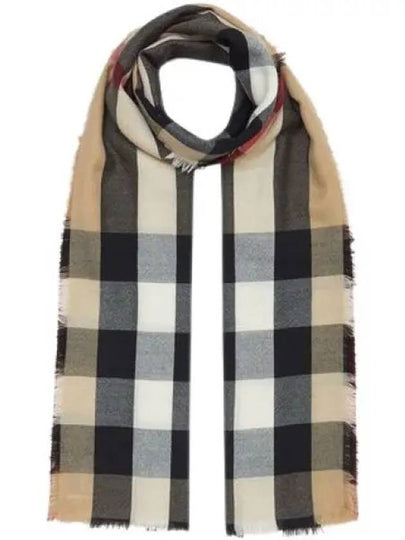 Lightweight Check Cashmere Scarf Beige - BURBERRY - BALAAN 2