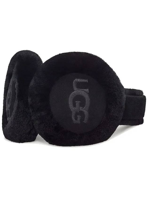 Sheepskin Embroidery Earmuff Black - UGG - BALAAN 4