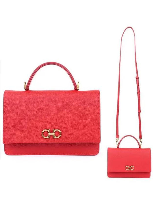 Salvatore Gancini Mini Cross Bag Red - SALVATORE FERRAGAMO - BALAAN.