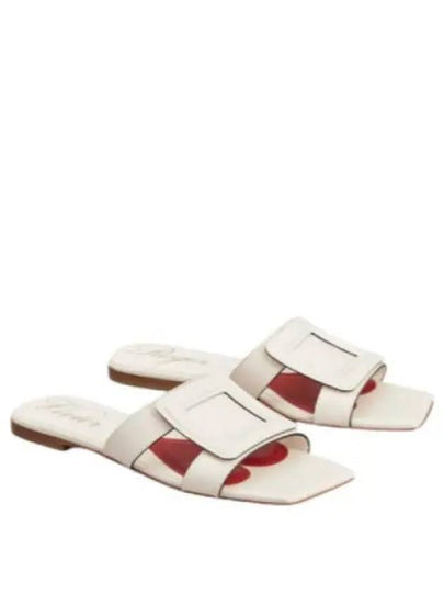 Stitched Buckle Leather Mules Off White - ROGER VIVIER - BALAAN 2