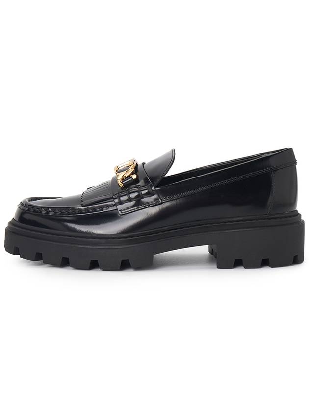 Leather Fringe Loafers Black - TOD'S - BALAAN 4