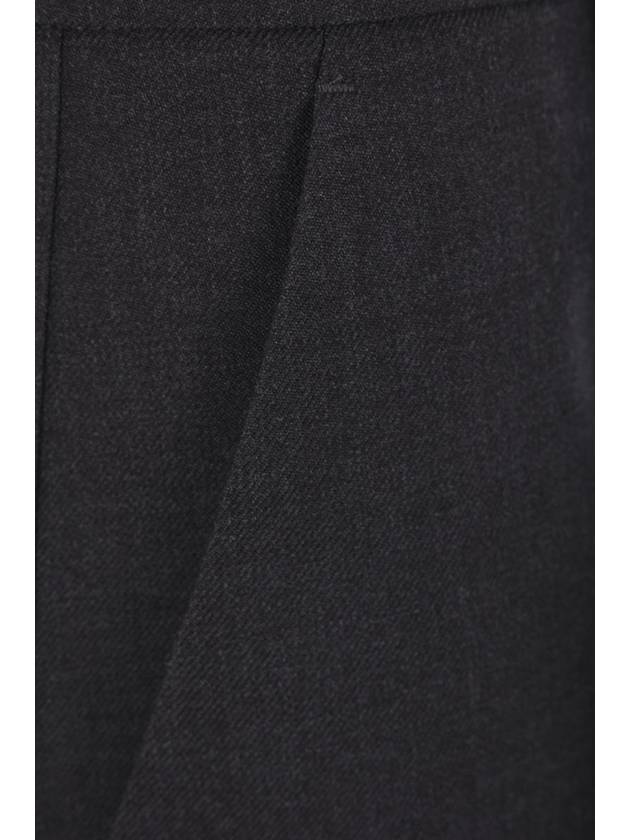 Wool Gabardine Wide Pants Dark Grey - GUCCI - BALAAN 3