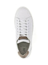 Logo Leather Low Top Sneakers White - BRUNELLO CUCINELLI - BALAAN 3