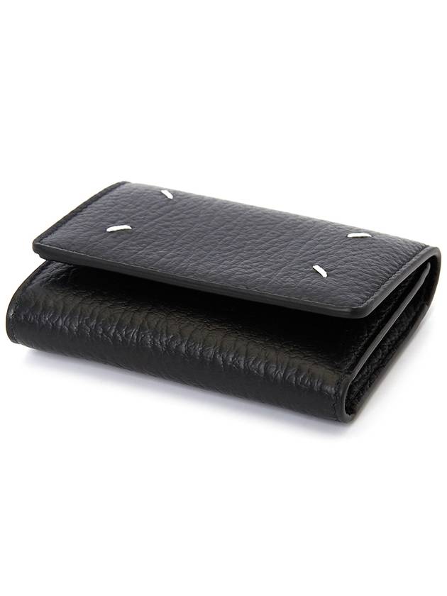 Zip Compact Tri-Fold Half Wallet Black - MAISON MARGIELA - BALAAN 4