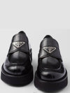 Brushed Leather Loafers Black - PRADA - BALAAN 4