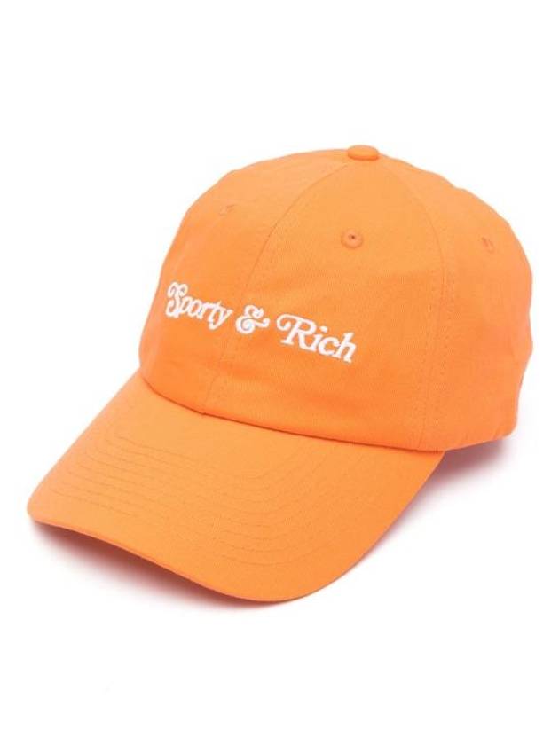 Embroidered Logo Cotton Ball Cap Orange - SPORTY & RICH - BALAAN 2