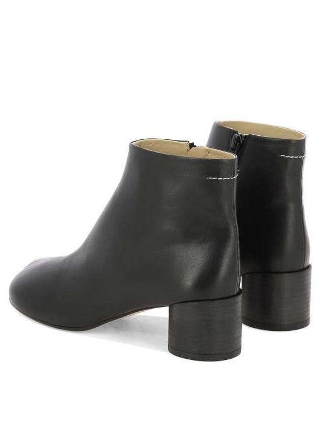 Women's Anatomic Tabi Toe Leather Middle Boots Black - MAISON MARGIELA - BALAAN 5