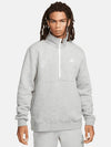 Sportswear Club Brushed Half Zip Up Sweatshirt Grey - NIKE - BALAAN 2