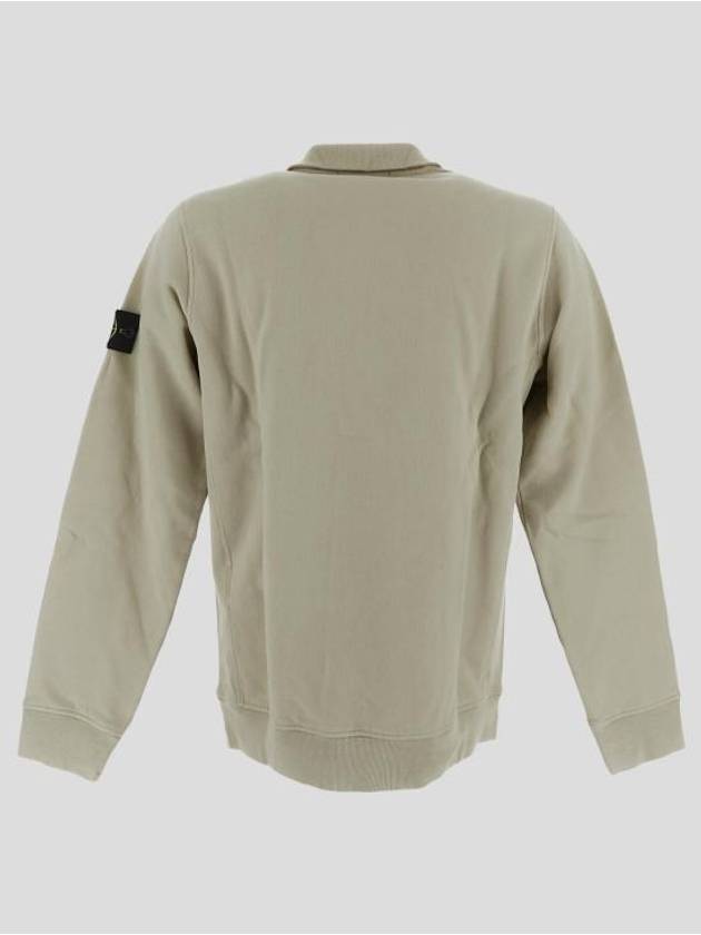 Logo Half Zipper Sweatshirt Beige - STONE ISLAND - BALAAN 3