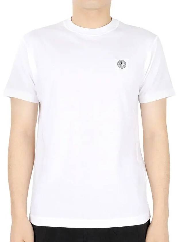 Organic Cotton Short Sleeve T-Shirt White - STONE ISLAND - BALAAN 2