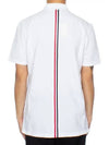 Men's Cotton Pique Center Bag Striped Short Sleeve Polo Shirt White - THOM BROWNE - BALAAN 6