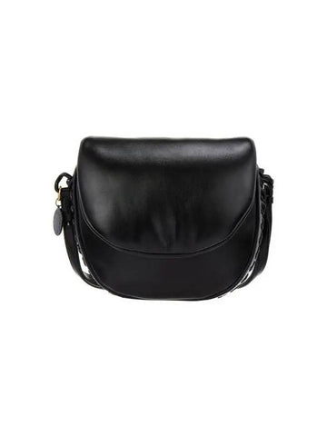 STELLA McCARTNEY Frayme padded medium flap shoulder bag black - STELLA MCCARTNEY - BALAAN 1