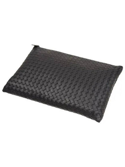 Intrecciato Document Leather Clutch Bag Dark Brown - BOTTEGA VENETA - BALAAN 2