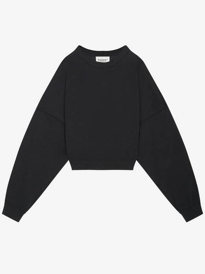 Sheila Cropped Cotton Sweatshirt Black - ISABEL MARANT - BALAAN 2