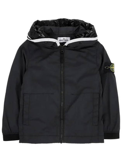 Stone Kids Waffen Patch Two Line Hooded Jacket Black 781640332 V0029 10 12A - STONE ISLAND - BALAAN 2