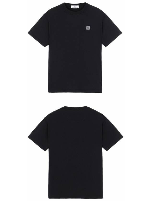 Logo Patch Chest Short Sleeve T-Shirt Black - STONE ISLAND - BALAAN 5