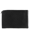 Intrecciato Document Case Clutch Bag Black - BOTTEGA VENETA - BALAAN 2