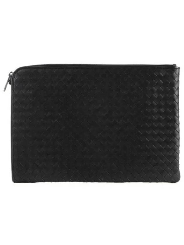 Intrecciato Document Case Clutch Bag Black - BOTTEGA VENETA - BALAAN 2