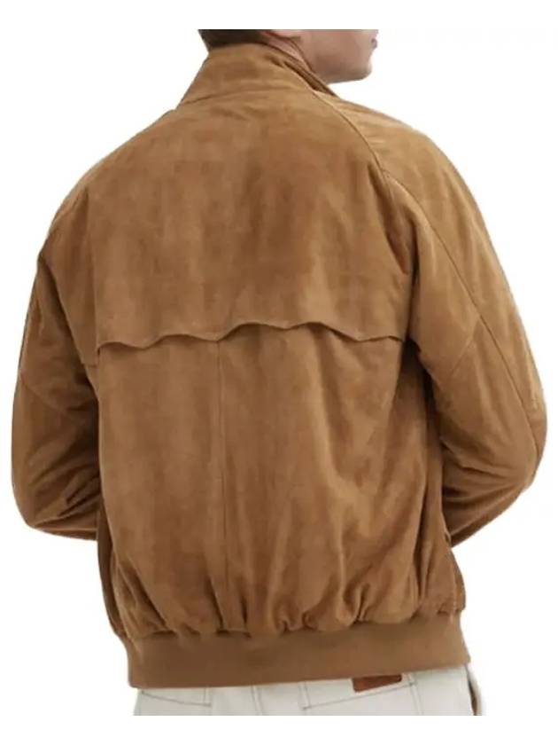 suede zip-up jacket light brown - BARACUTA - BALAAN.