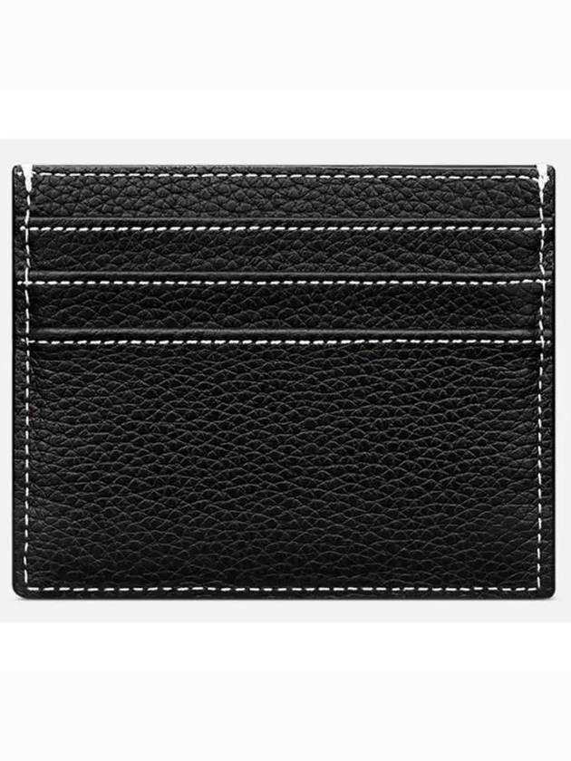 Saddle Grain Leather Card Wallet Black - DIOR - BALAAN 3