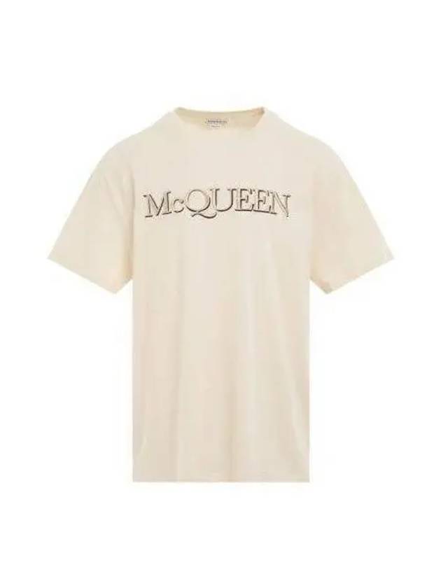 Embroidered short sleeve cream 649876 QUZ56 - ALEXANDER MCQUEEN - BALAAN 1