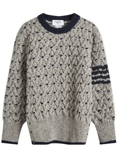 4 Bar Cable Knit Top Grey - THOM BROWNE - BALAAN 2