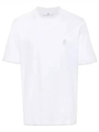 Chest logo cotton short sleeve T shirt - BRUNELLO CUCINELLI - BALAAN 1