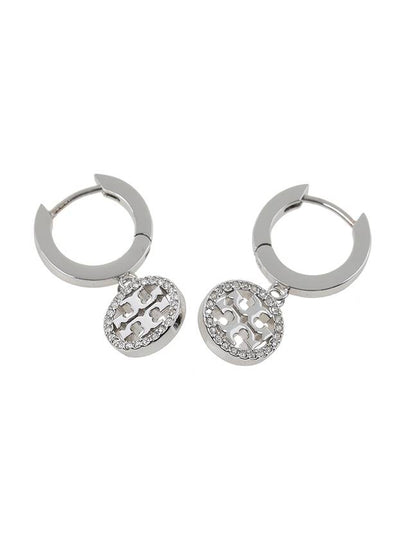 Miller Pave Hoop Earrings Silver - TORY BURCH - BALAAN 2