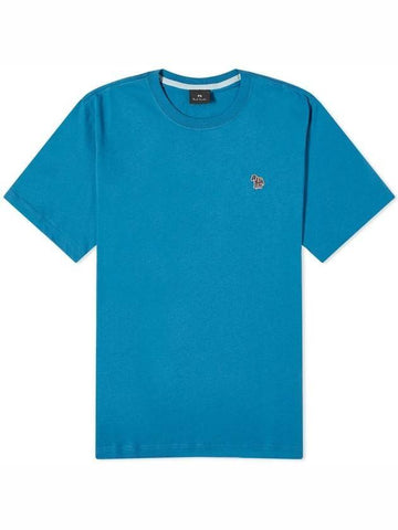 Zebra Logo Cotton Short Sleeve T-Shirt Blue - PAUL SMITH - BALAAN 1