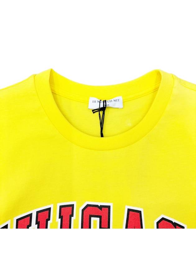 Chicago Graphic Printed Crew Neck Short Sleeve T-Shirt Yellow - IH NOM UH NIT - BALAAN 5