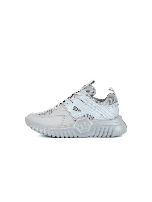 Men's Chunky Outsole Mesh Runner Sneakers Light Gray 270649 - PHILIPP PLEIN - BALAAN 1