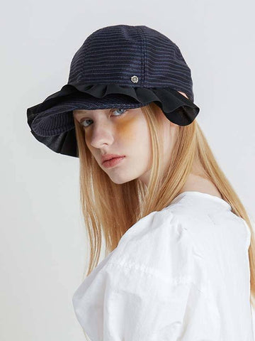 Pleats Cap Navy - BROWN HAT - BALAAN 1