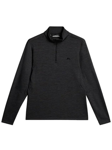 Men s Destry Zip up Golf Midlayer Black Melange GMJS10975 9992 - J.LINDEBERG - BALAAN 1