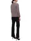 Merino Wool Crisscross Cable Stitch 3/4 Sleeve V-Neck Cardigan Medium Brown - THOM BROWNE - BALAAN 7