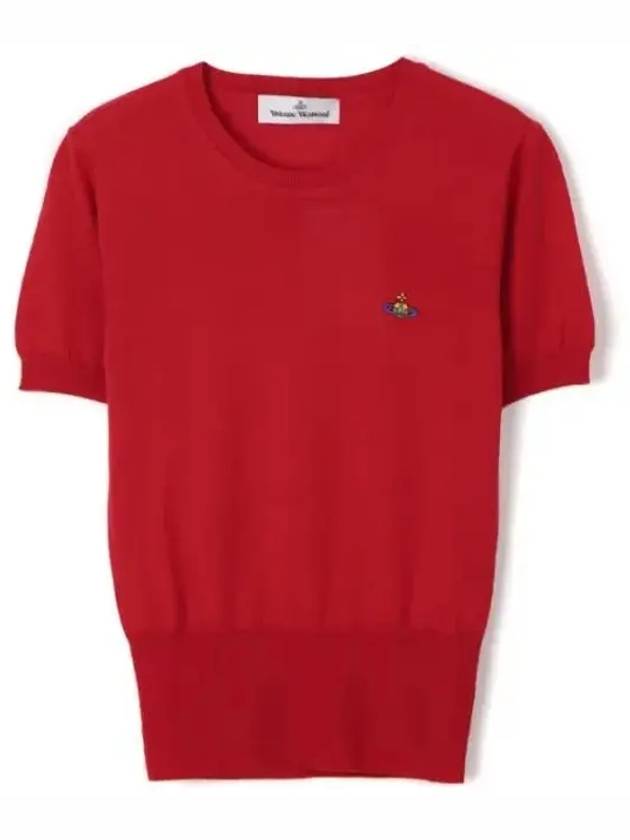 ORB Logo Short Sleeve Knit Top Red - VIVIENNE WESTWOOD - BALAAN 2