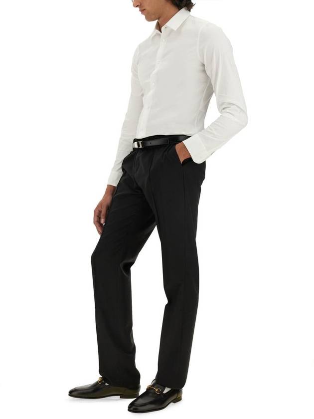 Stretch Cotton Poplin Long Sleeve Shirt White - GUCCI - BALAAN 3