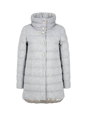 Women s Cashmere Silk Down Padded Coat Melange Gray 271631 - HERNO - BALAAN 1