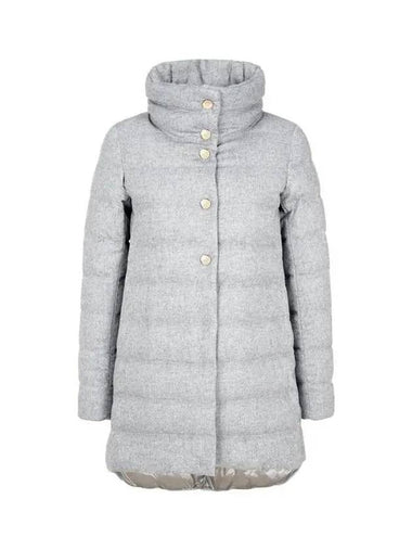 Women s Cashmere Silk Down Padded Coat Melange Gray 271631 - HERNO - BALAAN 1